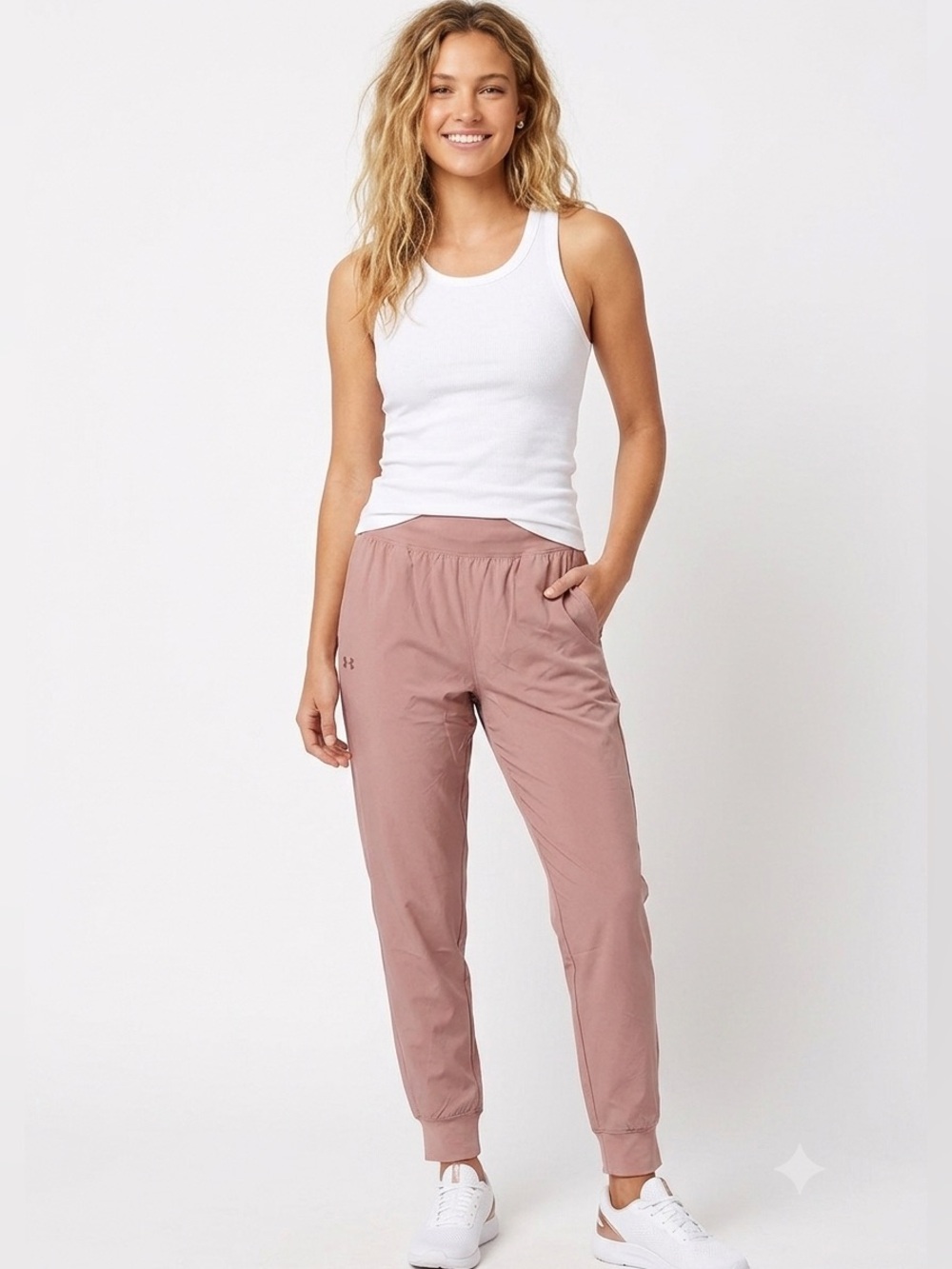 Under Armour Women's Rival High Rise Woven Athletic Pants Joggers